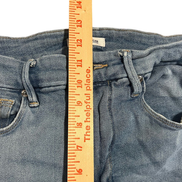 Good American Good Curve Crop Straight Leg High Rise Denim Jeans Size 12 / 31 - Picture 5 of 6
